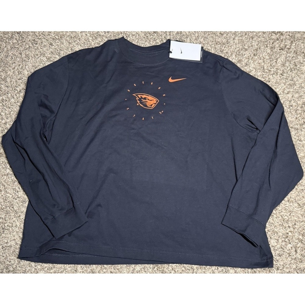 NEW Nike Oregon State Beavers Women's Black Boxy Long Sleeve T-Shirt (XL)